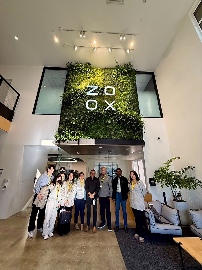 A delegation group visiting the Zoox office in Silicon Valley